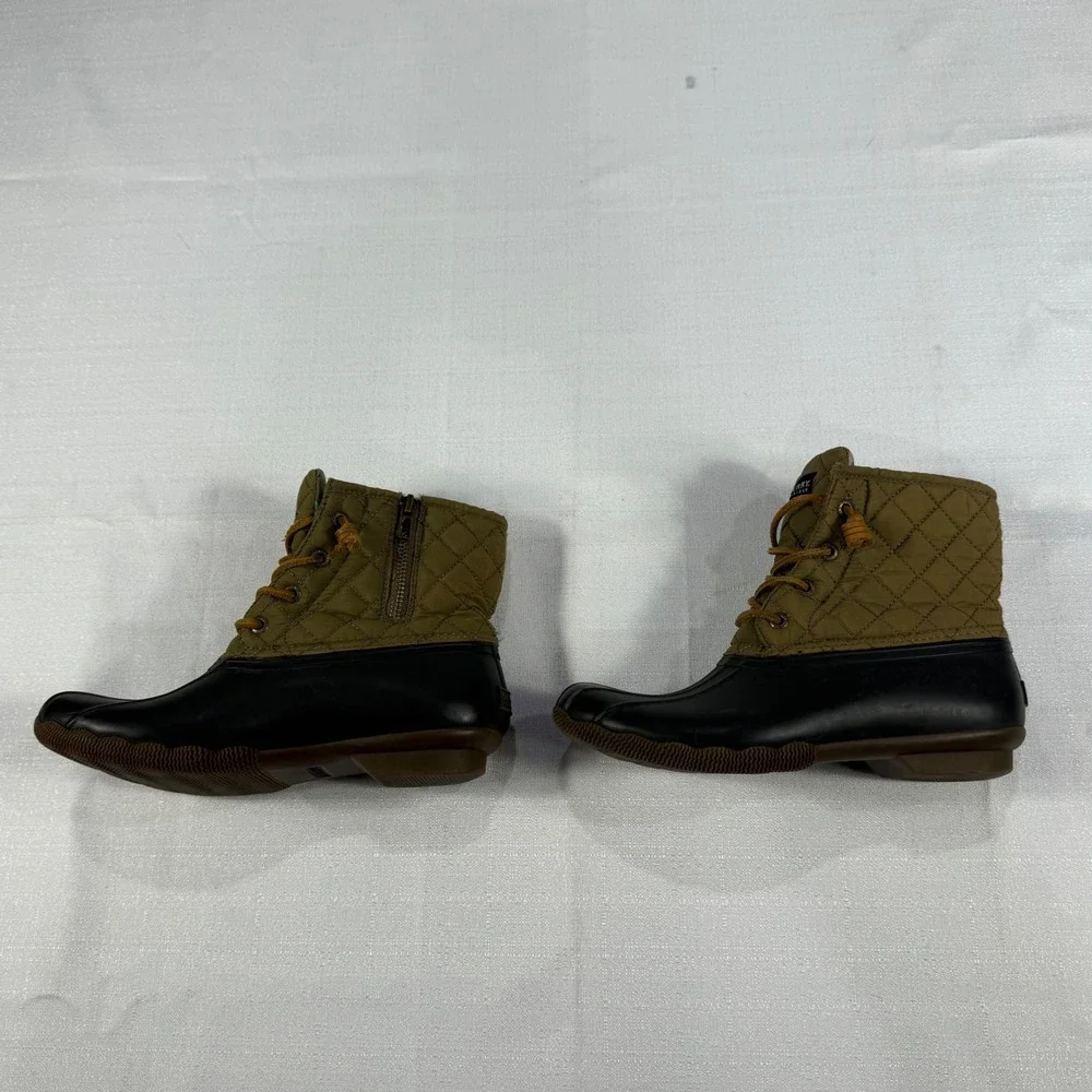 Sperry Top-Sider Women's‎ Quilted Olive Green Waterproof Duck Boots - Size 7